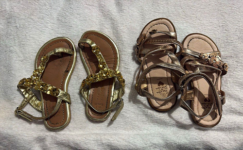 Girls gold strappy sandals - sandals, uk