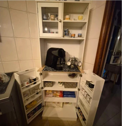 White kitchen pantry cupboard - kitchen,