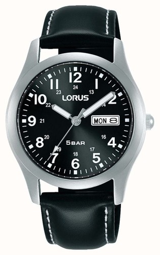 Lorus gents black dial - black, strap