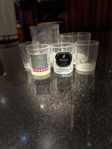Glass candle holders empty