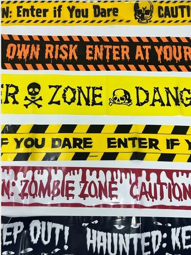 Halloween warning tape banner - halloween,