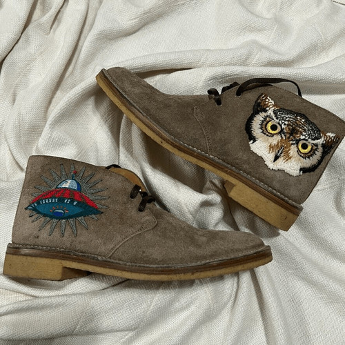 Gucci moreau embroidered suede - moreau,