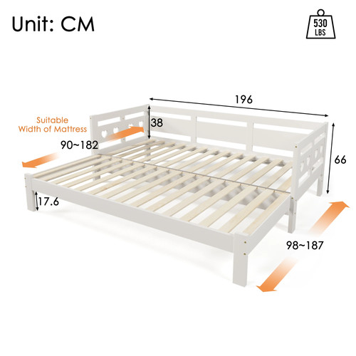Solid wood day bed - wood,