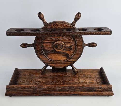 Oak smoking pipe - pipe, rack