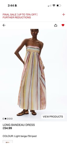 Zara stripped bandeau long - zara,