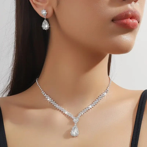 Elegant necklace set waterdrop - set,