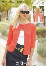 SIRDAR CALICO DK LADIES/GIRLS 2 SLEEVE LENGTHS CARDIGANS KNITTING PATTERN 24-46"