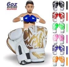Kids Boxing Gloves 6oz | Junior Children Punch Bag Training Mitts Gel Padded MMA