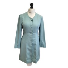 Vintage Dress Jacket Coat Paddy Campbell Duck Egg Blue Womens Frock 10 EU 38