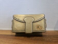 Vintage Solid Brass Satchel Bag Shaped Stamp Trinket Jewellery Box