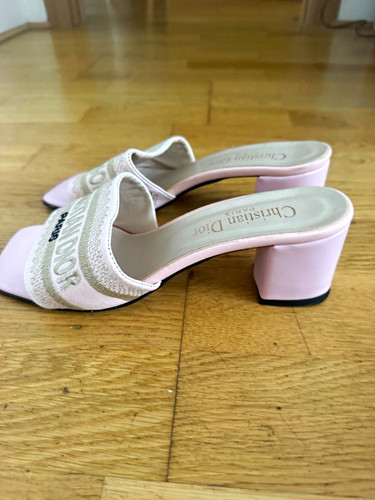 Women pink fabric - pink, mule