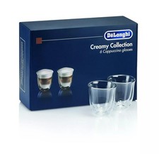 De'Longhi DLSC301 Double Walled Cappuccino Glasses Pack of 6 Clear