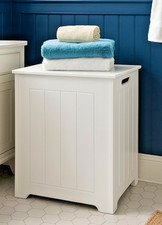 White wooden laundry - white,