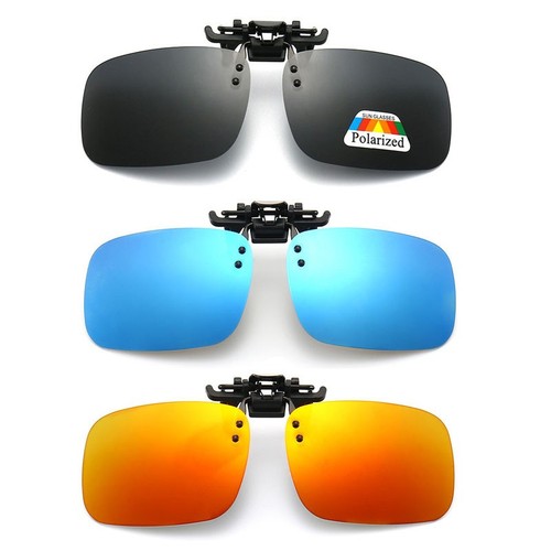 Polarised clip sunglasses - polarised, on