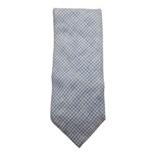 Fumagalli Italian Linen Tie in Blue & White Check