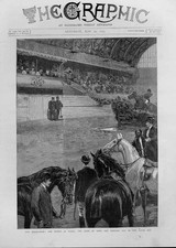Original Old Antique Print Royal Box At The Horse Show 1893 19th