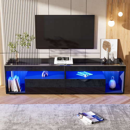 Black high gloss led stand - gloss,