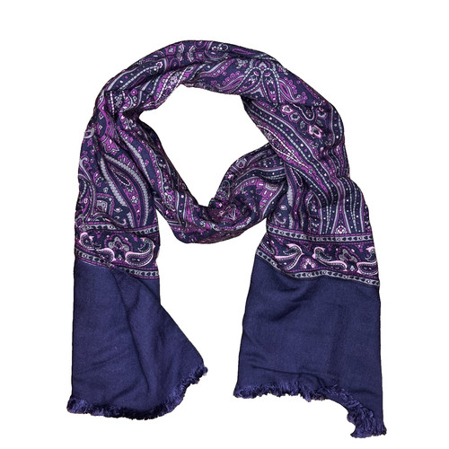 Mens wool gauze paisley scarf - gauze,