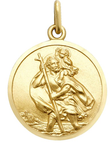 9ct gold saint christopher - gold,