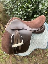 17.5” Manor Medium English leather And suede GP/WH Saddle - Really Beautiful!