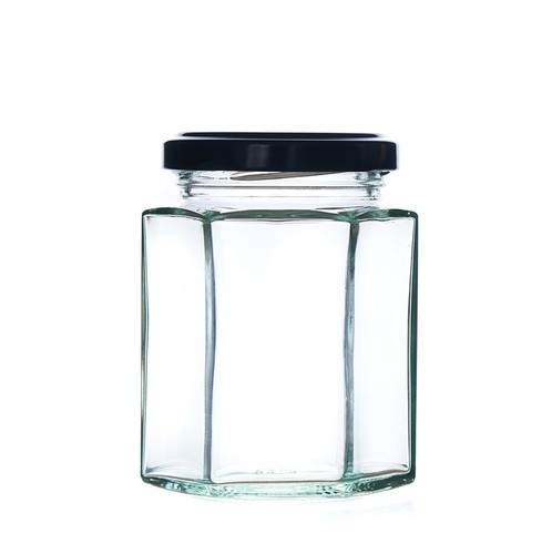 Hexagonal glass jam - glass, jars