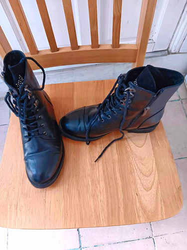 Men black faux - black, leather