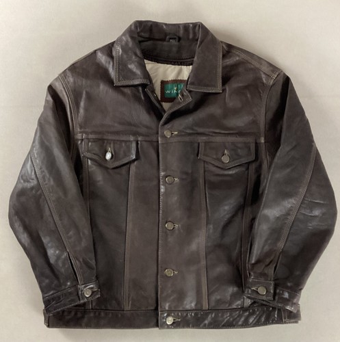 Vintage leather trucker jacket - vintage,