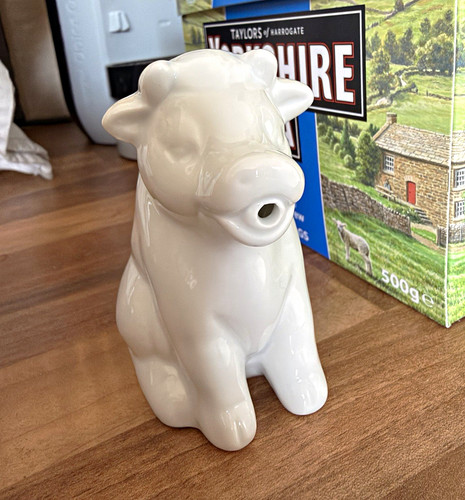 White ceramic cow - white, cow-shaped