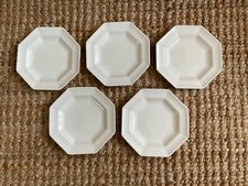 5x Wedgwood White Octagonal Fine Bone China 15cm Side Tea Plates