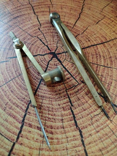 Vintage brass compass - vintage,