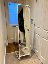 Standing Mirror with Coat Rail