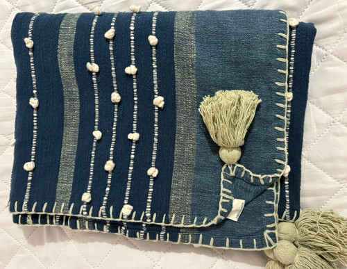 Fired earth throw navy - earth,