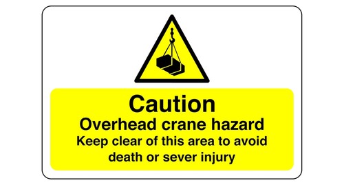 Overhead crane keep clear sign - crane,