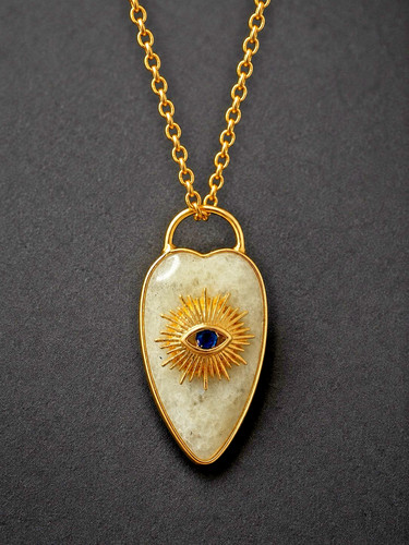 Labradorite evil eye pendant - evil,
