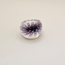 Murano Glass Style Flower Ring