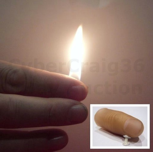 Flaming thumb tip fire stage - thumb,