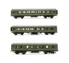 EDW/KIT BUILT 'OO' GAUGE RAKE OF 3 SR GREEN PASSENGER CAR COACHES