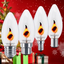CHRISTMAS CELEBRATION Lamps 3W FLICKER FLAME Candle Light Bulb B22 B15 E14 E27  
