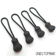 5X ZIP PULLS BLACK ZIPPER PULLERS REPLACEMENT BROKEN ZIP CORD PULLER BACKPACK
