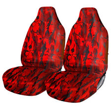 FOR PEUGEOT BOXER - Heavy Duty Waterproof Red Camouflage Van Seat Covers Pair