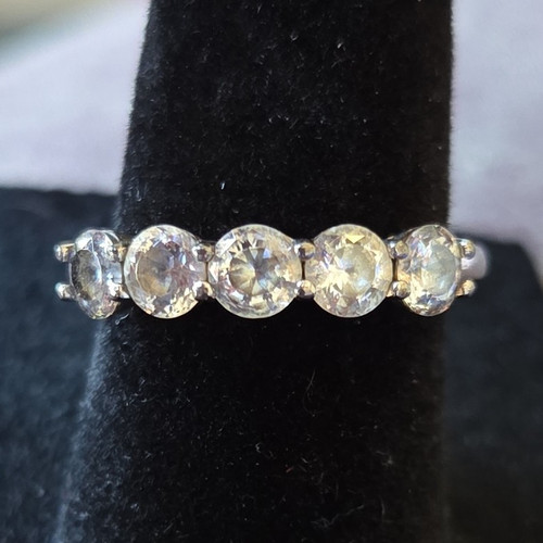 Silver tone metal multi stone - silver,