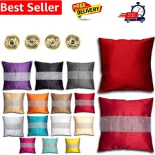 Diamante Faux Silk Cushion
