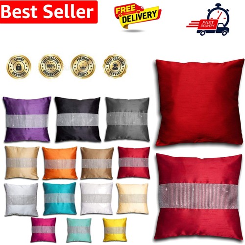Diamante faux silk - faux, cushion