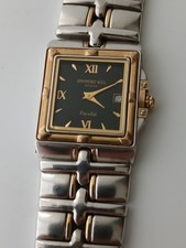 Raymond Weil Square St Steel &Gold Quartz Swiss Wristwatch Running