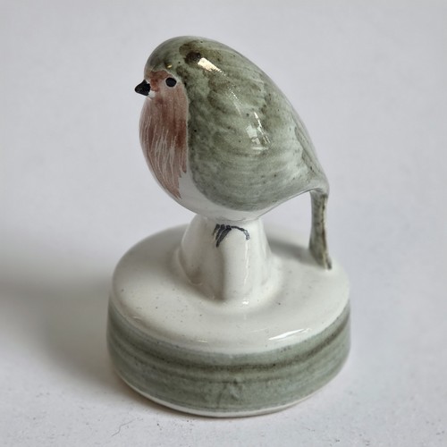 Rye pottery robin figurine - pottery,