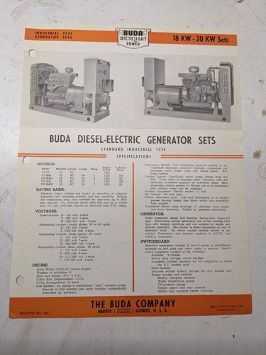 Buda diesel electric generator - buda,