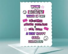 Personalised 66th Birthday Card State Pension and Bus Pass Birthday Card Pink