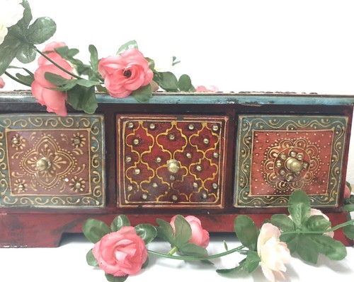 Indian wooden bohemian box - bohemian,