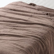Muji Recycled Warm Fibre Thin Blanket Single S Dark Beige Soft Fleece