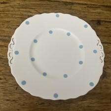 Royal Vale China Blue Polka Dot Teacup Cake Plate